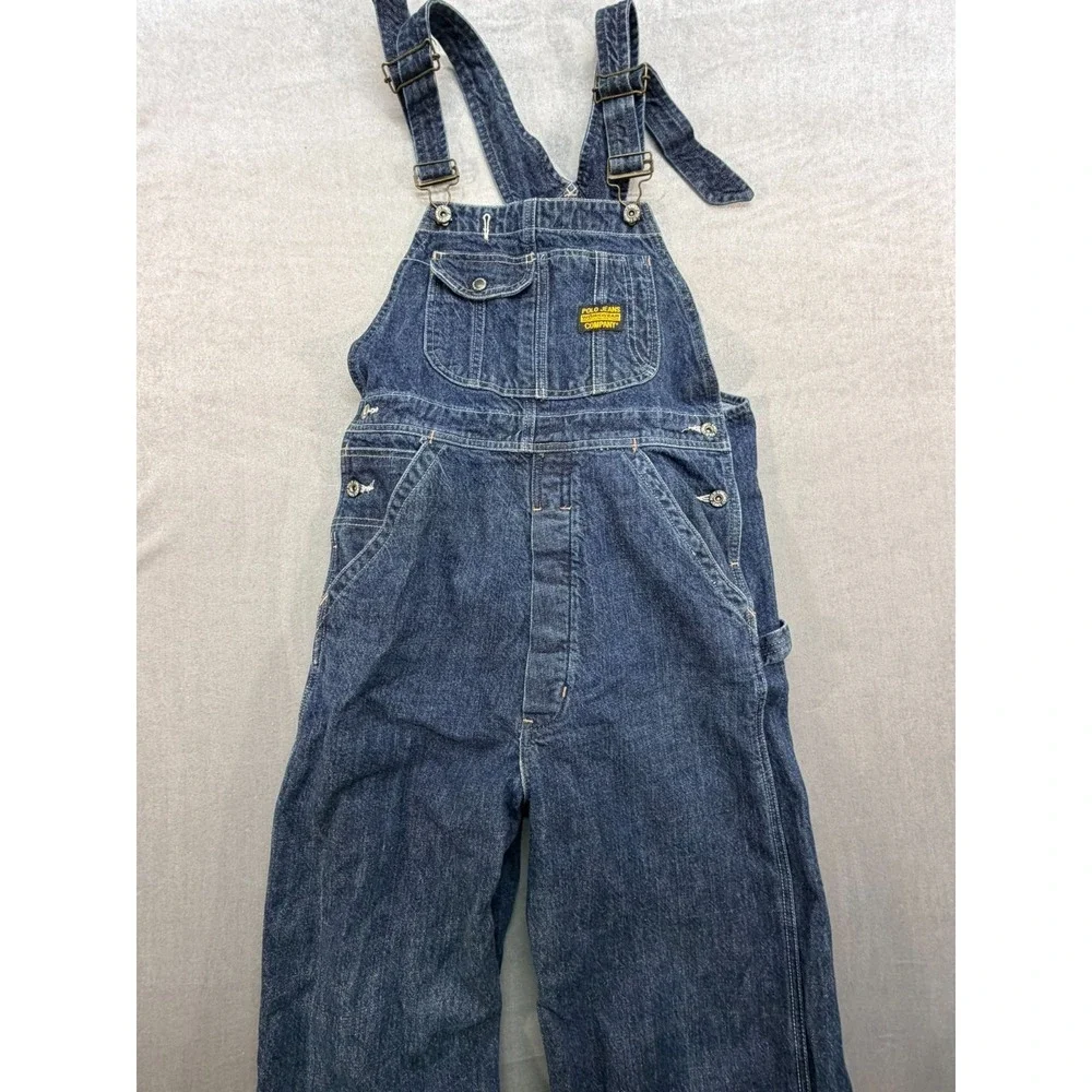 Vintage Y2K 90s Polo Jeans Workwear Ralph Lauren Denim Coveralls Women Size Smal - Picture 1 of 16